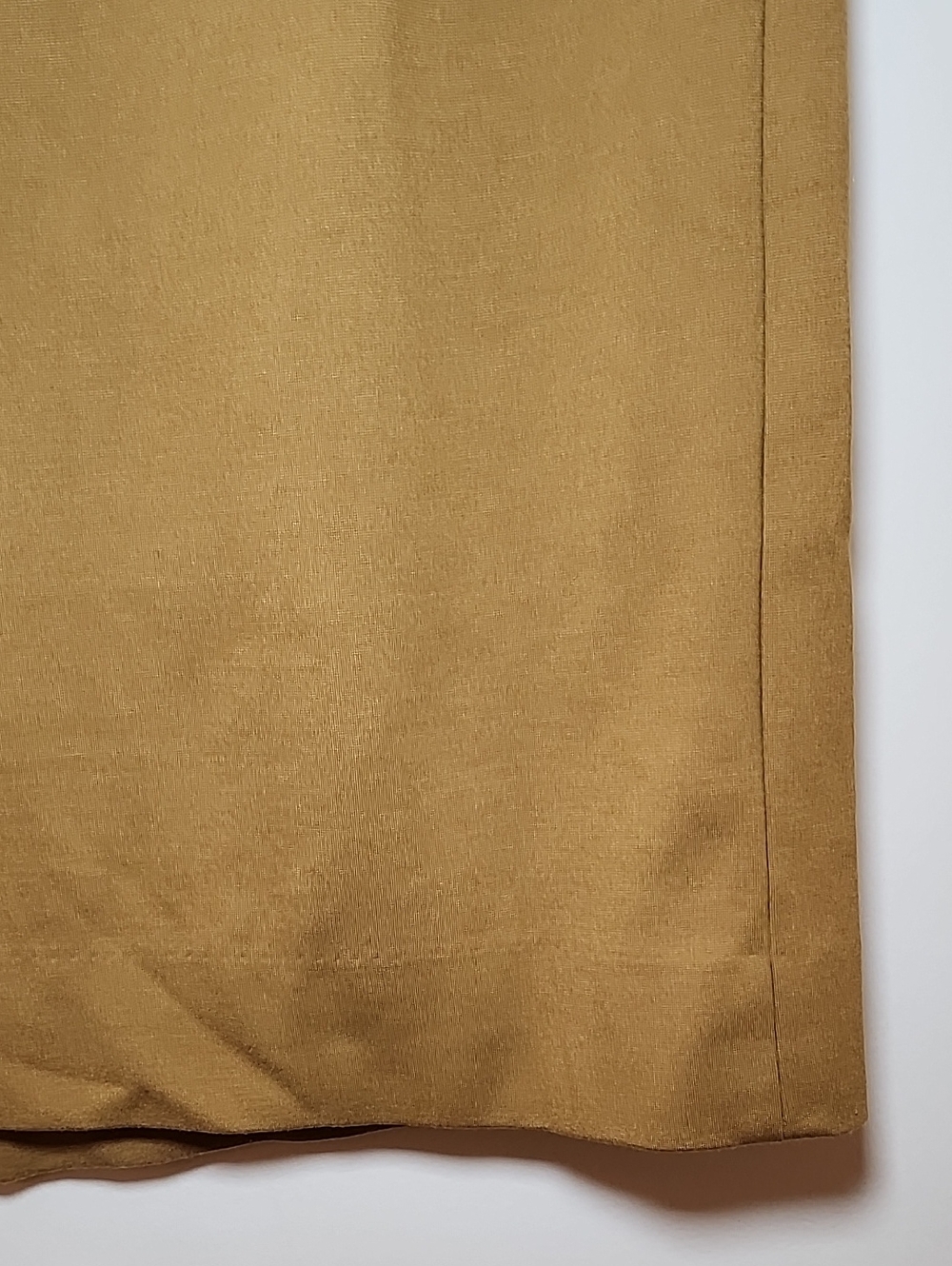 Babaton Knit Faux Wrap Skirt tan color buttoned asymmetrical crossover front 4 - Picture 13 of 16